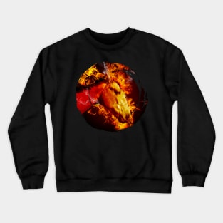 Fire horse, horse of fire, horse on fire. Distressed circle. Crewneck Sweatshirt